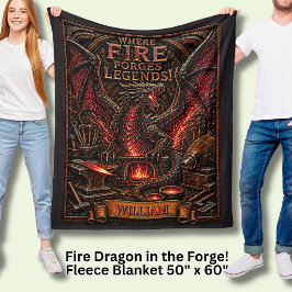 Lägg till Namn Drakar i Blacksmith Forge Fleecefilt
