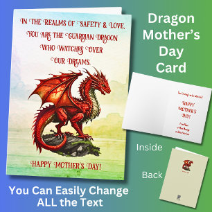 Lägg till Namn, du är Guardian Dragon, Mor Day Kort