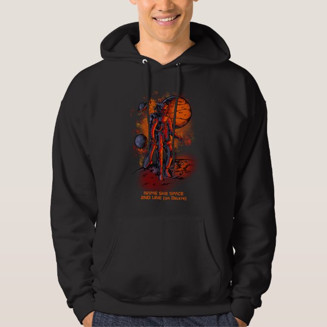 Lägg till Namn eller din text - Lejont Astronaut S Hoodie (Framsida)