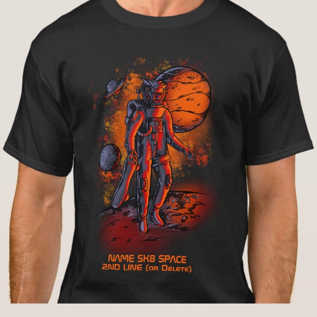 Lägg till Namn eller din text - Lejont Astronaut S T Shirt (Skapare uppladdad)