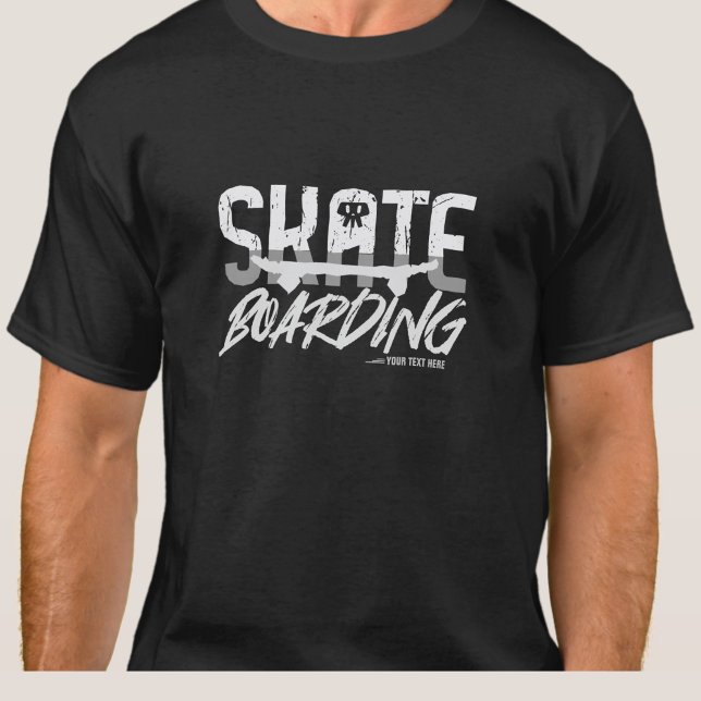 Lägg till Namn eller din text - SKATE-pålägg T Shirt (Skapare uppladdad)