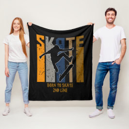 Lägg till Namn eller din text - SKATE-skateboarder Fleecefilt