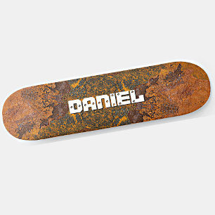 Lägg till Namn eller Initialer Rusty Steel Plate S Mini Skateboard Bräda 18,5 Cm