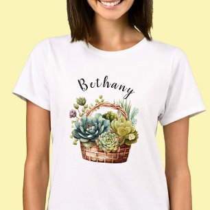 Lägg till Namn eller text, Basket av självsådda vä T Shirt