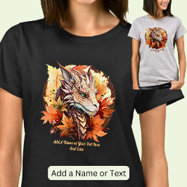 Lägg till Namn eller text, dra med Höst löv T Shirt