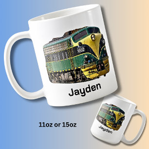 Lägg till Namn eller text - Grönten Gult Diesel Lo Kaffemugg