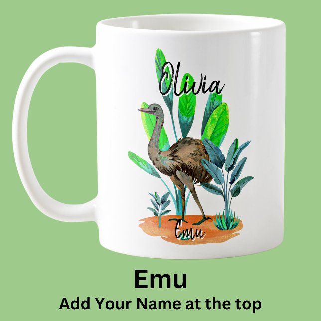 Lägg till Namn Emu Australian Bird Animal Kaffemugg (Skapare uppladdad)