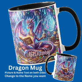 Lägg till Namn Fantasy Drake med Bok & Kaffe Mugg