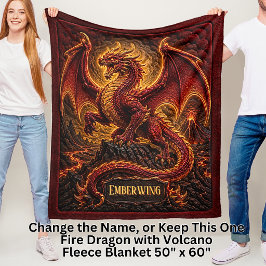 Lägg till Namn Fire Dragonon Mountain med Vulkan Fleecefilt