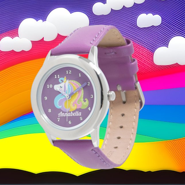 Lägg till namn-flickor Magic Unicorn-klocka Armbandsur (Skapare uppladdad)