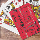 Lägg till Namn för att hämta Personlig Red Casinokort<br><div class="desc">Skapa din egen typgrafiska utformning,  personlig med ditt namn upprepat på en röd bakgrund i olika typsnittsstorlekar och stilar</div>