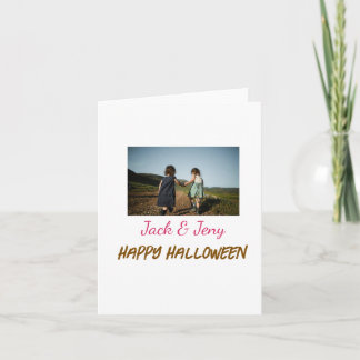 lägg till namn foto text Halloween barn flicka poj Anteckningskort
