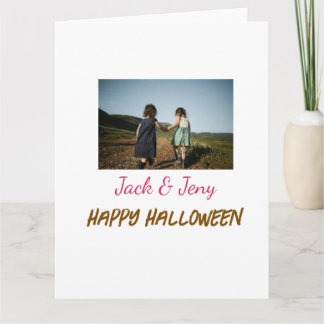 lägg till namn foto text Halloween barn flicka poj Kort