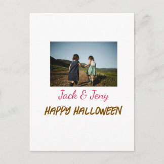 lägg till namn foto text Halloween barn flicka poj Vykort