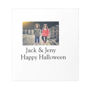 lägg till namn-fototext Halloween-barnflicka Anteckningsblock