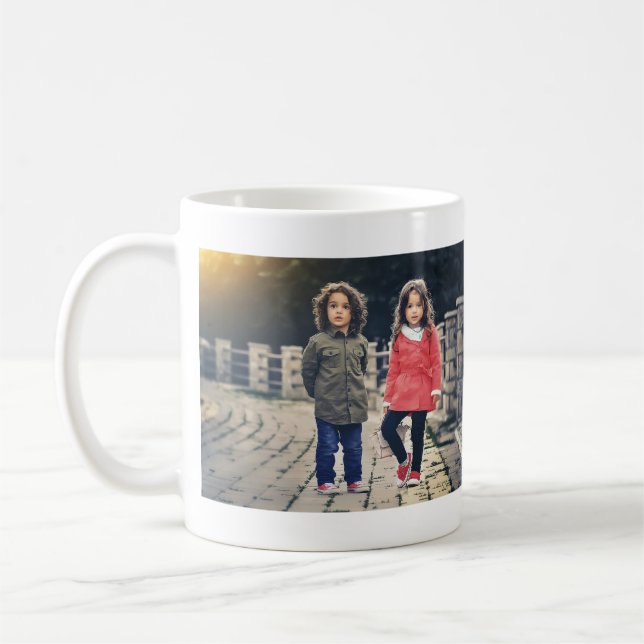 lägg till namn-fototext Halloween-barnflicka Kaffemugg (Vänster)