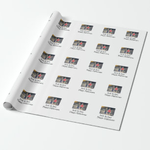 lägg till namn-fototext Halloween-barnflicka Presentpapper