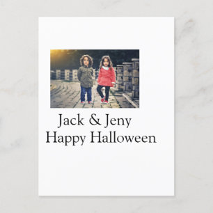 lägg till namn-fototext Halloween-barnflicka Vykort