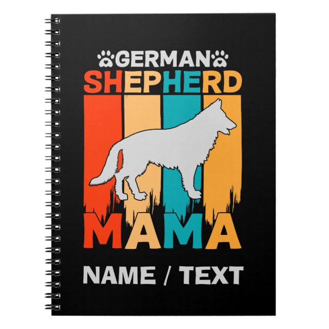 Lägg till Namn German Shepherd MAMMA, Blue Brown p Anteckningsbok (Framsidan)