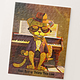 Lägg till Namn, Ginger Coola Cat Sunglasses & Pian Pussel