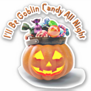 Lägg till Namn, Goblin Candy hela natten, Pumpkin  Klistermärken