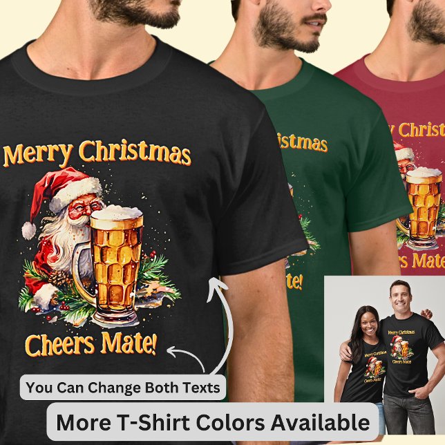 Lägg till Namn, God jul Cheers Mate! T Shirt (Skapare uppladdad)