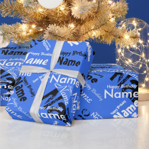 Lägg till Namn Grattis på födelsedagen Wrapping Presentpapper