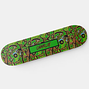 Lägg till Namn, Grönt Brown Graffiti Skateboard