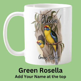 Lägg till Namn Grönt Rosella Australian Bird Anima Kaffemugg