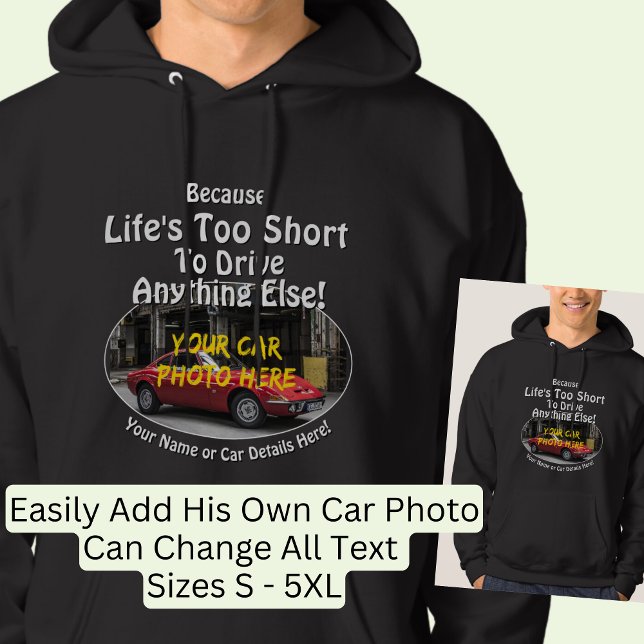 Lägg till Namn, hans bilfoto, text, Livet är för K Hoodie (Skapare uppladdad)