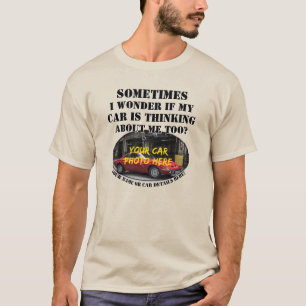 Lägg till Namn, hans bilfoto, text, om du tänker T Shirt