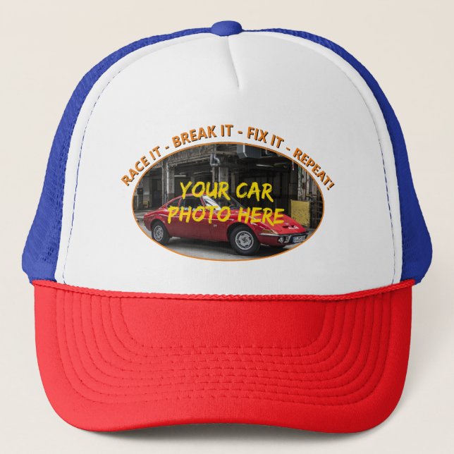 Lägg till Namn, hans bilfoto, text, TÄVLING IT - B Keps (Framsida)