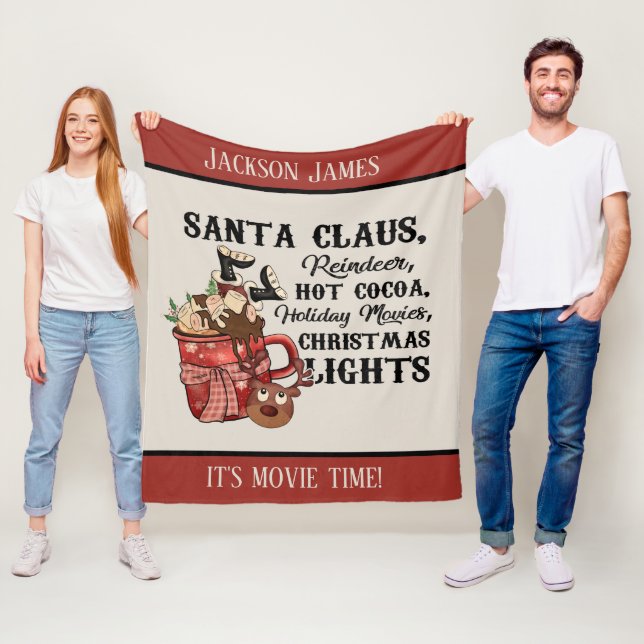 Lägg till namn Helgdag Fleecefilt (På plats)