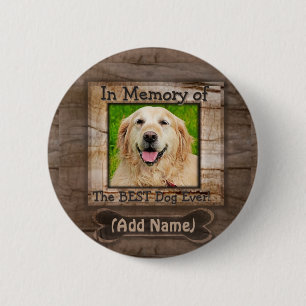 Lägg till Namn Hund Memorial Knapp