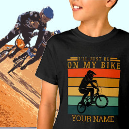 LÄGG TILL NAMN I BARA PÅ MIN BMX BIKE SUNSET T SHIRT