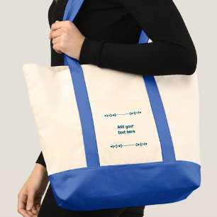 Lägg till namn i blå text tygkasse