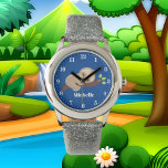 Lägg till namn i cute-flickorna långsamt armbandsur<br><div class="desc">design av www.etsy.com/shop/PrettyGrafikDesigns</div>