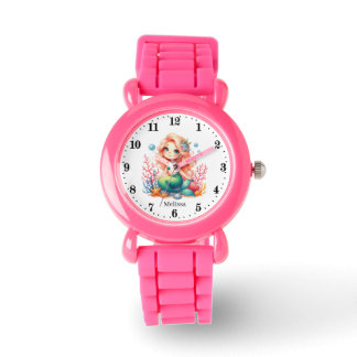 Lägg till namn i Cute sjöjungfru Armbandsur