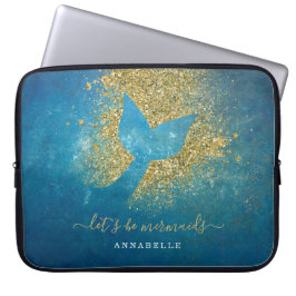 Lägg till Namn i Personlig Sjöjungfru Svan Laptop Sleeve