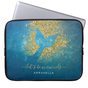 Lägg till Namn i Personlig Sjöjungfru Svan Laptop Sleeve