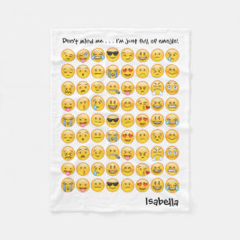 Lägg till Namn i Personligen Emoji Print Blanket Fleecefilt