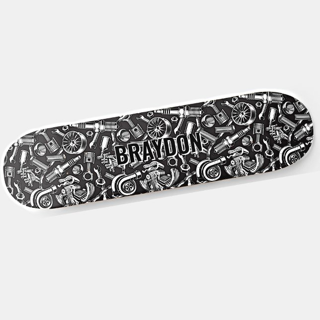 Lägg till Namn Initialer, Grått, automatiska reser Mini Skateboard Bräda 18,5 Cm (Skapare uppladdad)