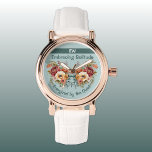Lägg till namn invertera solitude-blommigt, grönt armbandsur<br><div class="desc">Lägg till lite elegans i handleden med den här fantastiska kvinnobevakningen, som har ett vitt läderband i chicen. Perfekt för dem som tar hand om tysta ögonblick (Inverts) den här klockan är försedd med delikata blommigtar och frasen "Embracing Solitude, " och "Energized by the Quiet", eller anpassa den med ditt...</div>
