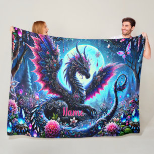 Lägg till Namn, judisk Rosa Aqua Blue Fantasy Drag Fleecefilt