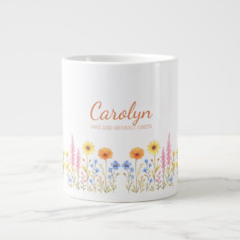 Lägg till namn kaffemuggar, vacker vildblomma jumbo mugg
