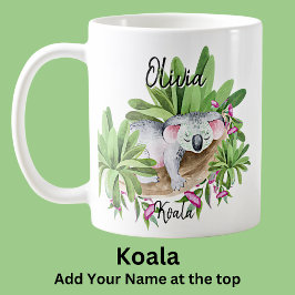 Lägg till Namn Koala Australian Animal Marsupial Kaffemugg