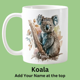 Lägg till Namn Koala på Träd Australian Animal Mar Kaffemugg