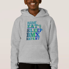 Lägg till Namn-könsomgång BMX Upprepa blåtextredig T Shirt