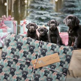 Lägg till Namn Labrador Puppy Modern jul Presentpapper