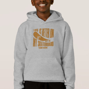 Lägg till Namn Life är bättre på min skateboard T Shirt